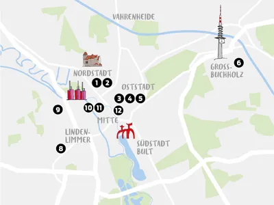 Karte zu den Graffitistellen